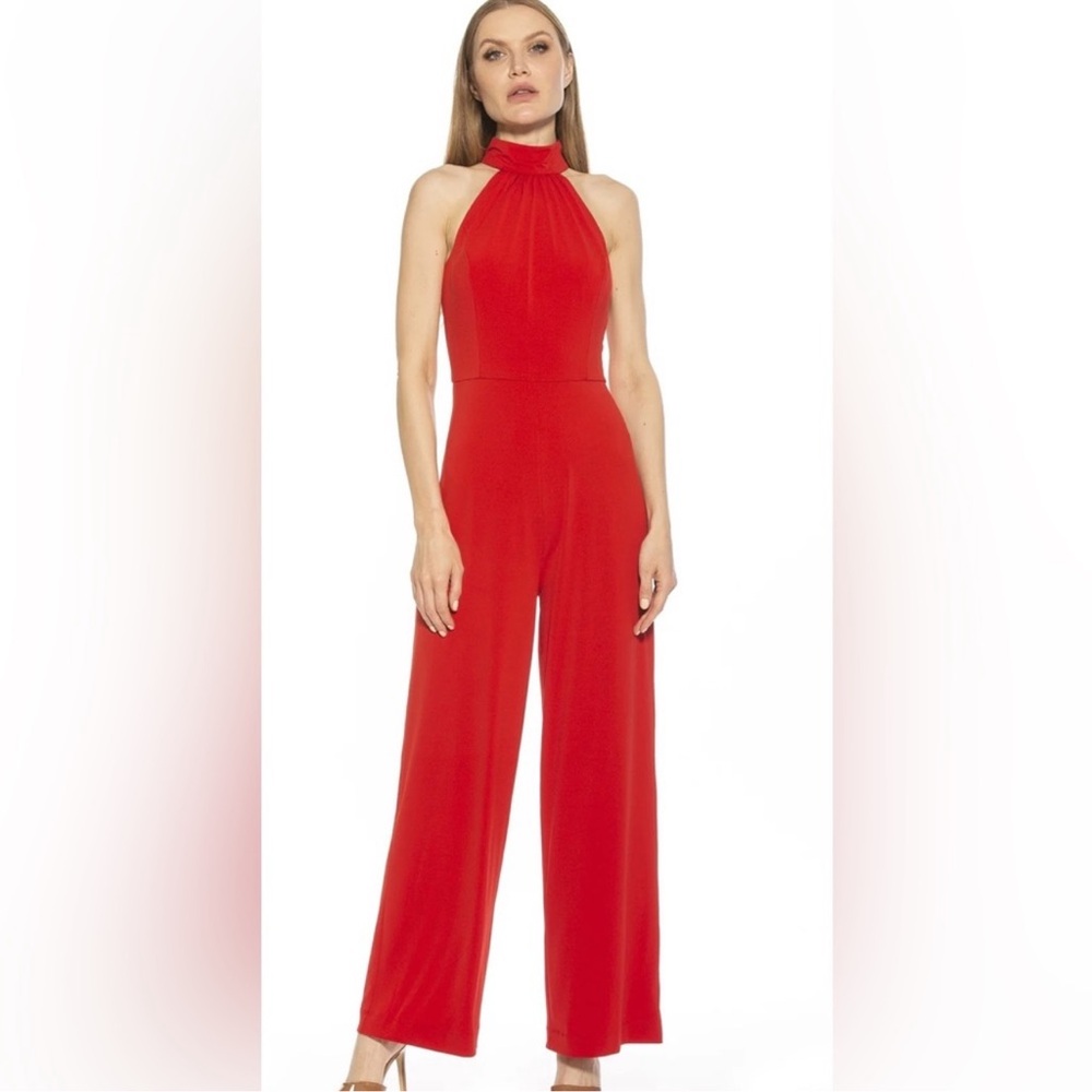 Alexia Admor Red Halter Jumpsuit (Size 14)